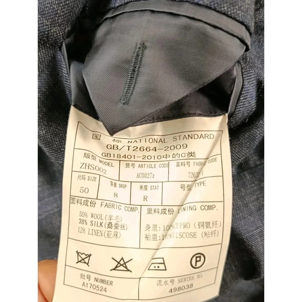 Proper Cloth Sport Coat Mens 40 R Windowpane Wool  Silk Linen Half Lined Blazer